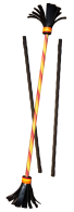 üvegszálas ördögbot (virágbot) szilikon borítással - fa vezetővel